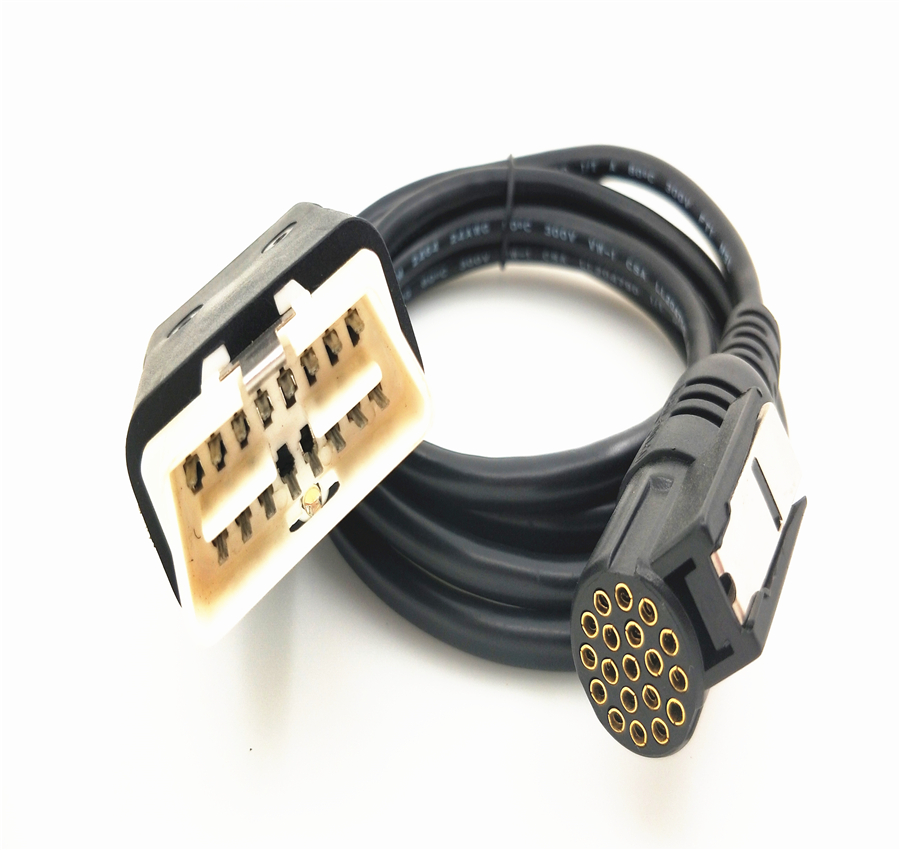 OBDII 16P J1962公对CPC 16P公连接器电缆